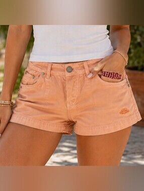 Roar Women’s Peach Casual Shorts With Sequin Detailes, Size 28